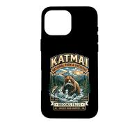 Katmai National Park & Preserve Brooks Falls Badge Grizzly Coque pour iPhone 16 Pro Max