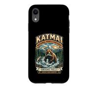 Katmai National Park & Preserve Brooks Falls Badge Grizzly Coque pour iPhone XR