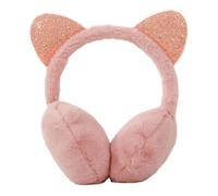 katmerio Cache-Oreilles pour Filles, Réglable Peluche Paillettes Chat Jolis Couvre-Oreille, Cache Oreille Vent Chaud Hiver Fourreau d'Oreille pour Hiver Activités de Plein Air - Rosa