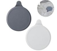 katmerio Lot de 2 bouchons de vidange en silicone pour douche, baignoire, lavabo, baignoire avec ventouse (blanc, gris)