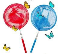 katmerio Lot de 2 épuisettes télescopiques pour enfants - Filet de pêche extensible - Idéal pour attraper les insectes, la pêche, les activités de plein air, le jardin, la science, l'exploration