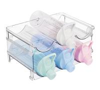 katmerio Lot de 2 étagères à bouteilles empilables en plastique empilables - Organiseur de bouteilles - Jusqu'à 6 bouteilles - Étagère à vin