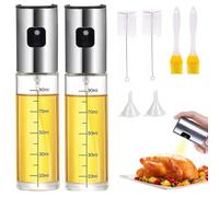katmerio Lot de 2 pulvérisateurs d'huile de 100 ml pour la cuisson, vaporisateur d'huile d'olive pour la cuisson, vaporisateur d'huile d'olive pour la salade, le barbecue, la pâtisserie dans la