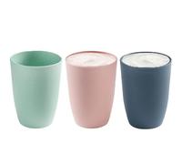 katmerio Lot de 3 gobelets à brosse à dents en plastique empilables et portables - 280 ml - Réutilisables - Pour la cuisine, la salle de bain - Colorés