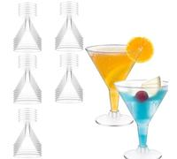 katmerio Lot de 30 verres à martini, en plastique, réutilisables, 200 ml, verres à martini, verres à margarita pour fêtes, anniversaires, mariages