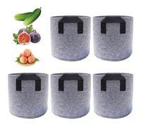 katmerio Lot de 5 sacs de plantation en tissu de 20 l avec poignée - Réutilisables - Pour la culture de pommes de terre, tomates, légumes, fleurs