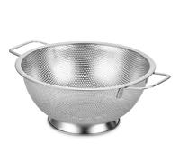 katmerio Passoire de cuisine en acier inoxydable avec poignées, passoire pour pâtes, légumes, fruits, riz, passe au lave-vaisselle, argent, 22,5 cm