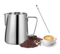 katmerio Pichet à lait en acier inoxydable 350 ml, mousseur à lait en acier inoxydable 304 et stylo latte art, accessoires barista, pot à lait parfait pour barista, cappuccino expresso