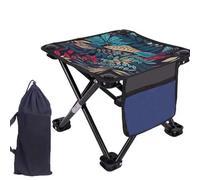 katmerio Tabouret de camping pliable portable - Mini tabouret de pêche pliable - Tabouret d'extérieur pliable pour camping, concerts, pêche, randonnée avec sac de transport