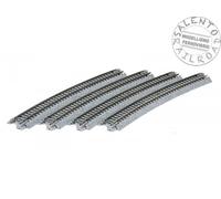 Kato 20-150 - Échelle N - Ensemble De 4 Rails Courbes R718 15° Avec Ballast