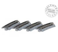 Kato 20-171 - Échelle N - Ensemble De 4 Rails Courbes R216 15° Avec Ballast