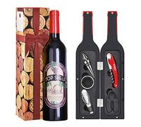 Kato Ensemble Cadeau d'accessoires pour Bouteille de vin - Tire-Bouchon, Bouchon, aérateur, Coupe-Papier, Anneau de Goutte, kit de vin, Cadeau de la Saint-Valentin pour Les Amateurs de vin, Rouge
