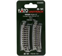 KATO N Gauge 20-101 Courbe voie R249-15° (4 pièces) / Maquette ferroviaire...