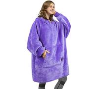 Kato Tirrinia Couverture à capuche, sweat-shirt Sherpa surdimensionné, couverture portable chaude super douce, pull à poche géant confortable à capuche géant adultes hommes femmes, Mauve