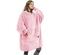 Kato Tirrinia Couverture à capuche, sweat-shirt Sherpa surdimensionné, couverture portable chaude super douce, pull à poche géant confortable à capuche géant adultes hommes femmes, Rose
