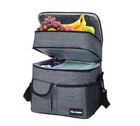 Kato Tirrinia Grand sac isotherme pliable de 17 l (23 canettes) - Double couche - Sac isotherme - Grand sac isotherme étanche pour le travail, le chantier, la voiture, la plage, le pique-nique, le