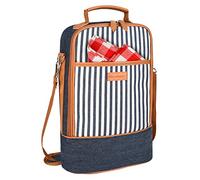 Kato Tirrinia Ice Bag Lot de 2 sacs à vin isothermes portables avec cordon en verre avec verre à vin, sac à glace, pique-nique, fête, baptême, restaurant, échantillons de vin 23 x 9 x 35 cm