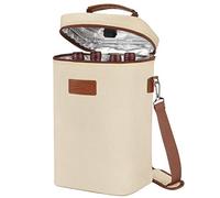Kato Tirrinia Sac isotherme à vin isolé - Fourre-tout rembourré de transport de vin de 4 bouteilles avec poignée et bandoulière réglable, grand cadeau d'amateur de vin
