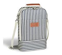 Kato Tirrinia Sac isotherme pour 2 bouteilles de vin avec compartiment isotherme pour les restaurants BYOB, dégustation de vin, voyage, parc, plage, excellent cadeau pour les amateurs de vin