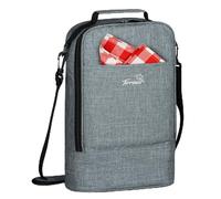 Kato Tirrinia Sac Isotherme pour 2 Bouteilles de vin avec Compartiment Isotherme pour Les Restaurants BYOB, dégustation de vin, Voyage, Parc, Plage, Excellent Cadeau pour Les Amateurs de vin