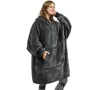 Kato Tirrinia Surdimensionné Sherpa Sweat À Capuche Couverture, Super Doux Chaud Géant Poche Avant Pull En Peluche Couverture avec Capuche pour Garçons Filles Ados Enfants, Gris
