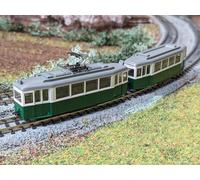 Kato Tram Urbain Motorisé Vert + Remorque Utilisé En Italie Échelle N 1/160