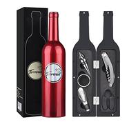 Kato Wine Accessories Gift Set - Kit ouvre-Bouteille de vin, Tire-Bouchon, Anneau Anti-Goutte, Coupe-Capsule, verseur et Bouchon de vin, Cadeau de la Saint-Valentin pour Les Amateurs de vin, Rouge