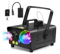 Katomi Machine à brouillard 800 W avec boule magique en cristal activée super belle, machine à fumée télécommandée sans fil avec 4 lumières LED, énorme sortie de brouillard pour Halloween, Noël