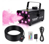 Katomi Machine à fumée 700 W - Effet RVB - 13 couleurs - 8 LED - Mini fog - Avec 2 télécommandes filaires et sans fil - Pour DJ, discothèque, Halloween, mariages, Noël