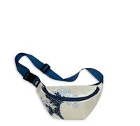 Katosushika Hokusai The Great Wave Sac à Dos recyclé, Blanc, m, Poche à la Taille avec Sangle réglable