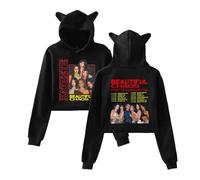 Katseye 2025 The Beautiful Chaos Tour Merch Sweat à capuche oreilles de chat - EYEKONS Pull pour femme Mode Concert Fans Vêtements de soutien, Noir , XXS