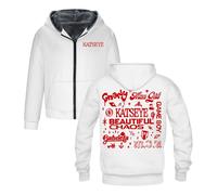 Katseye Beau Chaos Zipper Hoodie Manches Longues Streetwear Hommes Femmes Veste Parkas Hiver Manteau, blanc, 4XL