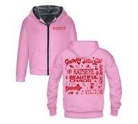 Katseye Beau Chaos Zipper Hoodie Manches Longues Streetwear Hommes Femmes Veste Parkas Hiver Manteau, rose, M