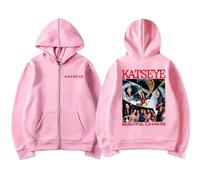 KATSEYE The Beautiful Chaos Sweat À Capuche Zippé Homme Et Femme Hip-hop Rétro Sweat-Shirt Mode Décontracté Veste-Pink||3X_l