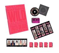 KATSEYE - WILD Wild heart ver. Photobook + Plastic Keyring R + Photocard + Sticker + Group Photocard + Photo Strip Frame