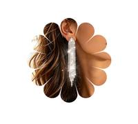 Katshdan Boucles d'oreilles pendantes à pampilles et strass | Boucles d'oreilles pendantes « Gold Cz Chandelier » en alliage recouvert de strass étincelants. Pour les mariages