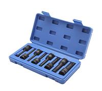 KATSU 1/2" Jeu de Douilles Longues À Chocs Torx 8 Pièces, T30 - T80 Robuste Clé Embouts à Douille, Acier au Chrome-molybdène, Outil de Réparation de Moteurs Tracteurs Camions 420420