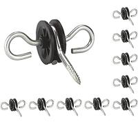 KATSU 10X Isolateur de Clôture électrique, Robuste Galvanisés à Double Crochet Isolateurs de Poignée de Porte de Clôture électrique pour Barrières de Pâturage Field Guardian 667102