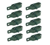 Katsu 667210 Lot de 10 tendeurs de fil de clôture électrique en acier au carbone pour bétail, bétail, chevaux, ferme, jardin, câble à cliquet, 96 mm d'épaisseur, vert