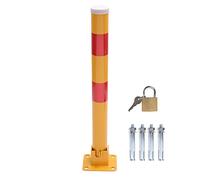 KATSU Borne de Verrouillage d'Espace de Stationnement de Voiture Pliante Poste de Barrière de Stationnement avec Serrure, Jaune et Rouge, 60cm de Hauteur (Budget)