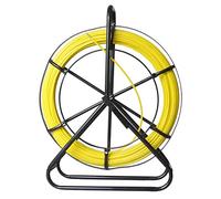 KATSU Fibre de Verre Rodder 6x100M Conduit Rodder avec Support et Frein en Acier, Outil d'Installation de Câble électrique en Fiberglass Rodder, Tirage de Câble de Tige Rouler le Ruban de Poisson