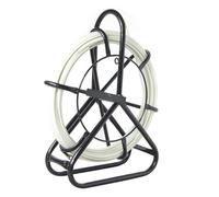 KATSU Fibre de Verre Rodder 6x30M Conduit Rodder avec Support et Frein en Acier, Outil d'Installation de Câble électrique en Fiberglass Rodder, Tirage de Câble de Tige Rouler le Ruban de Poisson