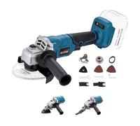 KATSU FIT-BAT 21V Meuleuse d'Angle sans Fil Brushless 115mm 125mm Moteur sans Balais avec Kits d'Accessoires Multi-outils Oscillants pour Meulage, Polissage, sans Batterie