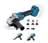 KATSU FIT-BAT 21V Meuleuse d'Angle sans Fil Brushless 115mm 125mm Moteur sans Balais avec Kits d'Accessoires Multi-outils Oscillants pour Meulage, Polissage, sans Batterie