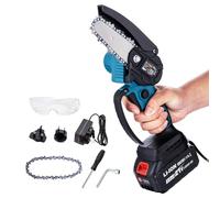 KATSU FIT-BAT 21V Tronçonneuse sans Fil 12 Pouces avec 4,0Ah Batterie et Chargeur, Chaîne Supplémentaire et Pompe à Huile Manuelle, pour Bois élaguer des Arbres Jardin