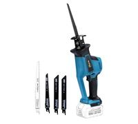 Katsu FIT-BAT - Scie sabre professionnelle sans fil 21 V, course de coupe de 18 mm, changement de lame sans outil, poignée en D, 4 lames économiques incluses, pas de batterie 102778