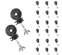 KATSU Isolateur de Clôture électrique 20X, Robuste Galvanisés Isolateurs Annulaire à Visser Accessoires de Clôture électrique pour Poteaux en Bois 667105