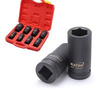 KATSU Jeu de Douilles Profondes Impact 3/4" Drive 8 Pièces, Clé Métrique Robuste 22mm-41mm, Acier au Chrome-molybdène de Haute Qualité, Outil de Réparation de Moteurs de Tracteurs de Camions 420460