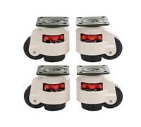 KATSU Jeu de Roulettes 4 Pièces, Capacité de Charge de 1000kg, Roulettes à Plaque Pivotante de Nivellement Mobile Rétractable GD-60F pour Machinerie Lourde, établi, Table de Soudage 5505664