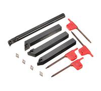KATSU Jeu d'Outils de Coupe de Tournage de Tour 4 Pièces avec 4 Plaquettes Indexables S12M-SDUCR07 SDJCR1212H07 SDJCL1212H07 SDNCN1212H07 Plaquettes 111103